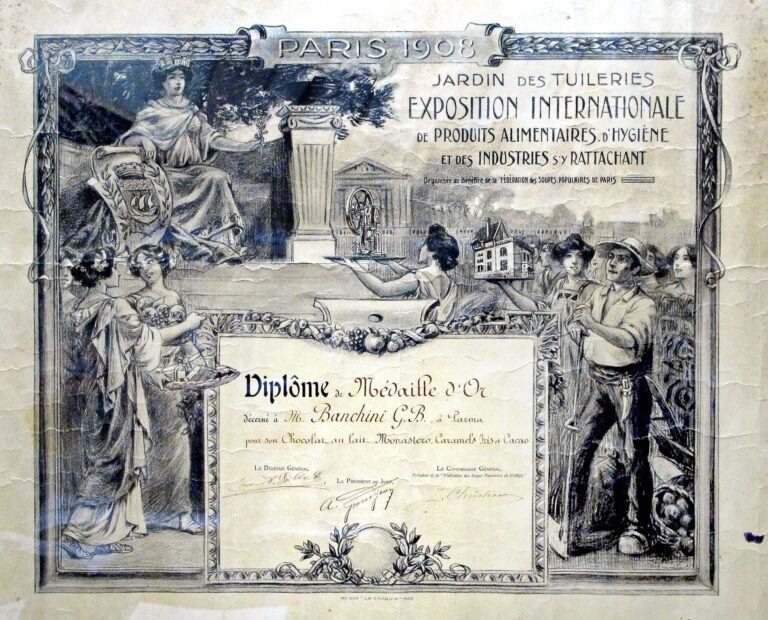 1908 All’Esposizione Internazionale di Parigi viene assegnata la Medaglia d’Oro per la Cioccolata del Monastero